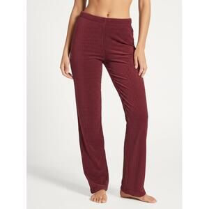 Definitions Pants Womens Size 6 Burgundy‎ Ribbed Stretch Lounge Casual